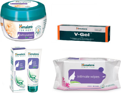 Himalaya Soothing Body Butter, V-Gel, Anti Rash Cream, Intimate Wipes(Set of 4)
