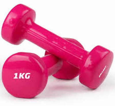 US FITNESS 1 KG PAIR VINYLDUMBBELL Fixed Weight Dumbbell(2 kg)