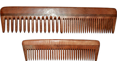 BLITHE PACKOF 2 DETANGLER & POCKET NEEM WOOD COMB(7.5 INCH & 5 INCH)
