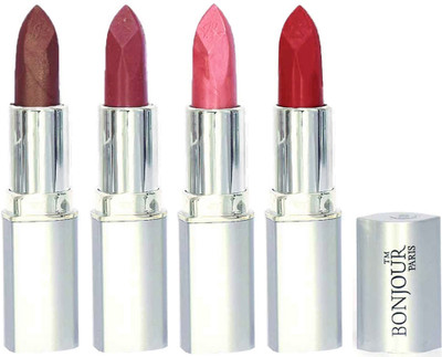 Bonjour Paris Slick & Shine Lipstick(Coffee-Light Mauve-Star Pink-Cherry, 16.8 g)
Bonjour Paris Slick & Shine Lipstick(Coffee-Light Mauve-Star Pink-Cherry, 16.8 g)
