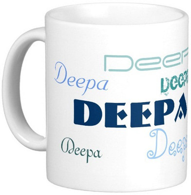 Exoctic Silver DEEPA Ceramic Mug(330 ml), Blue