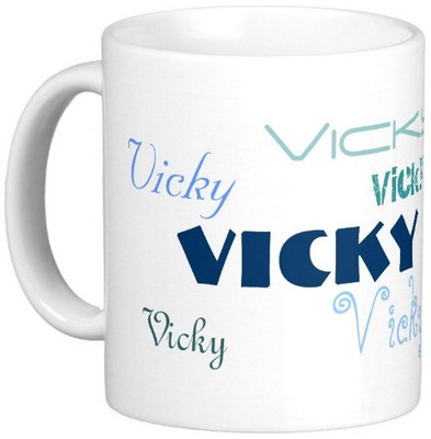 Exoctic Silver VICKY Ceramic Mug(330 ml), Blue