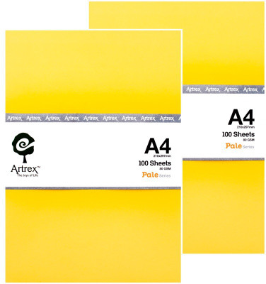 ARTREX PALE A4 (P2) UNRULED A4 Coloured Paper(Set of 2, Yellow)