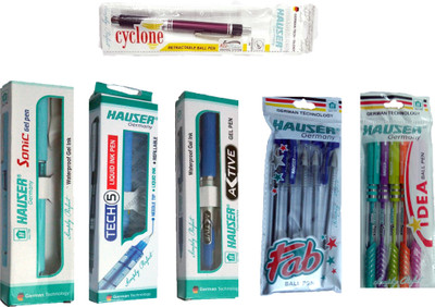 HAUSER GERMANY NY ACTIVE GEL PEN + HAUSER GERMANY SONIC GEL PEN + TECH 5 LIQUID INK PEN + CYCLONE RETRACTABLE BALL PEN + FAB BALL PEN + IDEA BALL PEN Ball Pen
HAUSER GERMANY NY ACTIVE GEL PEN + HAUSER GERMANY SONIC GEL PEN + TECH 5 LIQUID INK PEN + CYCLONE RETRACTABLE BALL PEN + FAB BALL PEN + IDEA BALL PEN Ball Pen