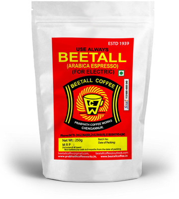 BEETALL Arabica Espresso Coffee Powder 500 gm (Fine Ground,) For electric Espresso maker-Coffee in a measure is a treasure Roast & Ground Coffee(2 x 250 g)
BEETALL Arabica Espresso Coffee Powder 500 gm (Fine Ground,) For electric Espresso maker-Coffee in a measure is a treasure Roast & Ground Coffee(2 x 250 g)