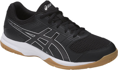 Asics GEL - ROCKET - BLACK/BLACK/WHITE Badminton Shoes For Men(Black