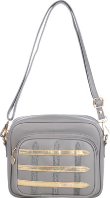 Horra Women Casual Grey PU Sling Bag