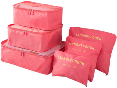 ClickUS 6 Sets Travel Organizers Laundry Bag(Pink)