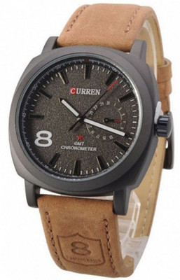 Curren 8 BROWN T 017 CURREN 8 BROWN STRAP WATCH Watch - For Men