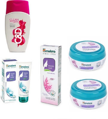 Himalaya Clean And Dry, Nipple Care Butter, Intimate Wash, Soothing Body Butter(Set of 5)
Himalaya Clean And Dry, Nipple Care Butter, Intimate Wash, Soothing Body Butter(Set of 5)