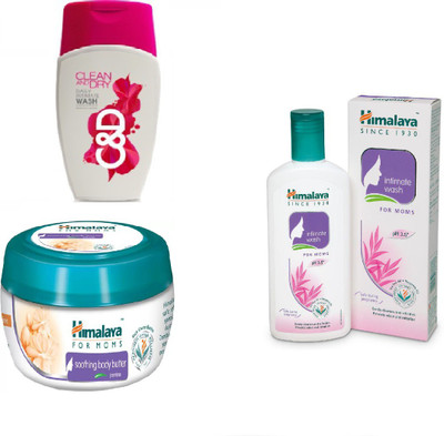 Himalaya Clean And Dry, Soothing Body Butter, Intimate Wash(Set of 3)