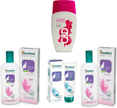 Himalaya Clean And Dry, Intimate Wash, Nipple Care Butter(Set of 4)