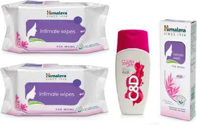 Himalaya Intimate Wipes, Clean And Dry, Intimate Wash(Set of 4)