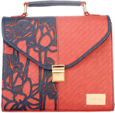 Satya Paul Hand-held Bag(Blue, Orange)
