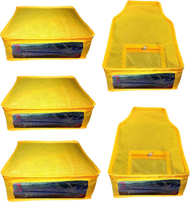 Atorakushon Saree & Blouse cover organiser Combo 3 Saree and 2 Blouse Lahenga cover wardrobe orgniser Wedding Gift Regular Clothes Bag Vanity pouch Set of 5 yellow At3and2 Non woven yellow(Yellow)
Atorakushon Saree & Blouse cover organiser Combo 3 Saree and 2 Blouse Lahenga cover wardrobe orgniser Wedding Gift Regular Clothes Bag Vanity pouch Set of 5 yellow At3and2 Non woven yellow(Yellow)