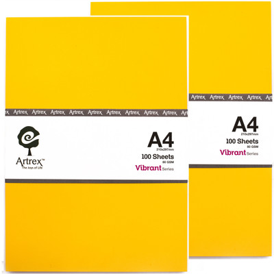ARTREX VIBRANT A4 (P2) UNRULED A4 Coloured Paper(Set of 2, Gold)