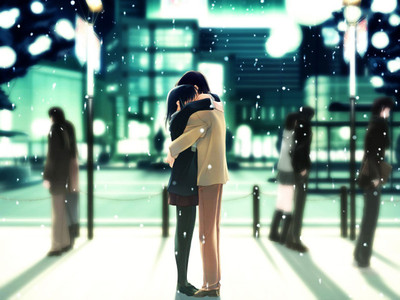 Akhuratha Anime centimeters-per-second-hugging-makoto-shinkai-snow-tokyo Wall Poster Paper Print(12 inch X 18 inch, Rolled)