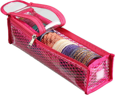 Srajanaa Pink Bangle Organiser / Bangle Box - 1 Rods Jewellery Vanity Box(Pink)