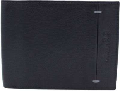 street 99 Men Black Genuine Leather Wallet(10 Card Slots)