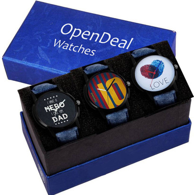 OpenDeal OD00107L Pack Of 3 Blue Stylish Leather Belt Watches For Men & Women Watch - For Boys & Girls
OpenDeal OD00107L Pack Of 3 Blue Stylish Leather Belt Watches For Men & Women Watch - For Boys & Girls