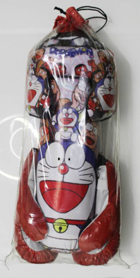 GLS Kids (4 Yrs - 10 Yrs) Doraemon Red Boxing Kit - 1 Punching Bag 1 - Head Security Gear 2 - Boxing Gloves Boxing Kit