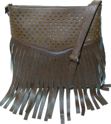 AZED Collections Women Casual Brown PU Sling Bag