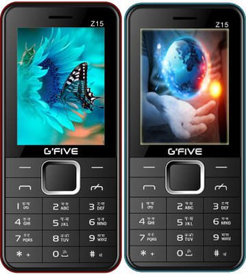 Gfive Z15 Combo of Two Mobile(Black & Red, Black & Blue)