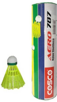 Cosco 787 Nylon Shuttle - White, Yellow(Slow, 75, Pack of 6)