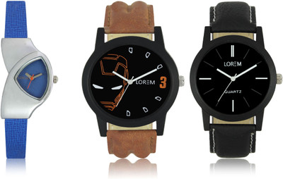 LOREM W06-4-5-208 New Stylish Best Designer Combo Hand Watch - For Men & Women