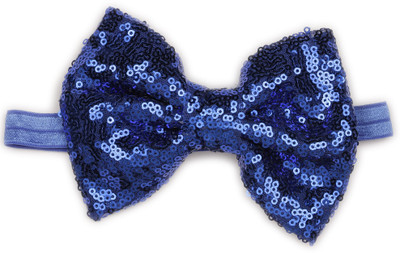 Pikaboo Big Sequin Bow Girls Headband - Royal Blue Head Band(Blue)