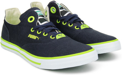 Puma Limnos CAT 3 DP Canvas Shoes For Men(Green, Navy, Peacoat-limepunch