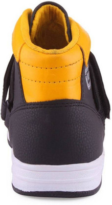 U2Shoes Boys Lace Sneakers(Black, Yellow