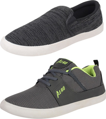 Aero 02 Pair Combo Canvas Sneakers For Men(Grey, Green, Black, Dgrey::pgreen::black
Aero 02 Pair Combo Canvas Sneakers For Men(Grey, Green, Black, Dgrey::pgreen::black
