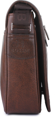 Style Villaz Boys Casual Brown Leatherette Sling Bag
