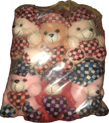 ATTRACTIVE SMALL CUTE TEDDY BEAR SET OF 6PCS - 5 inch(Multicolor)