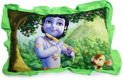 HTD "Krishna Ji" Decorative Pillow - 35 cm(Green)