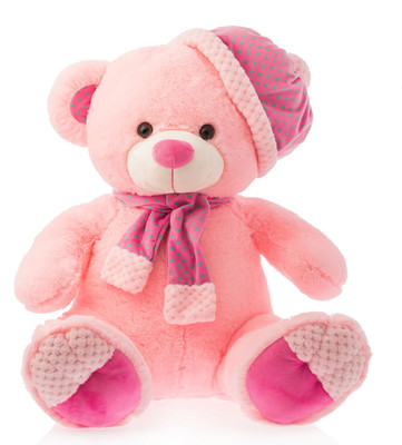Dimpy Stuff Dimpy Bear W/Cap & Scarf Pink - 40 cm(Red)