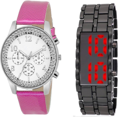 SOOMS LEDSKMEI HEAVY BRACELET WITH RED LIGHT FOR MEN WITH NEW GENEVA PLATINUM Stylist Diamond STUDDED Analogue PINK Color women Watch - For Boys & Girls
SOOMS LEDSKMEI HEAVY BRACELET WITH RED LIGHT FOR MEN WITH NEW GENEVA PLATINUM Stylist Diamond STUDDED Analogue PINK Color women Watch - For Boys & Girls