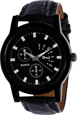 Miss Perfect Black Leather 005 watch for boys Watch - For Boys