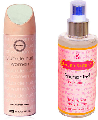 Armaf CLUB DE NUIT WOMEN 200 ML with SHEER SECRET ENCHANTED WOMEN 200 ML(Set of 2)
Armaf CLUB DE NUIT WOMEN 200 ML with SHEER SECRET ENCHANTED WOMEN 200 ML(Set of 2)