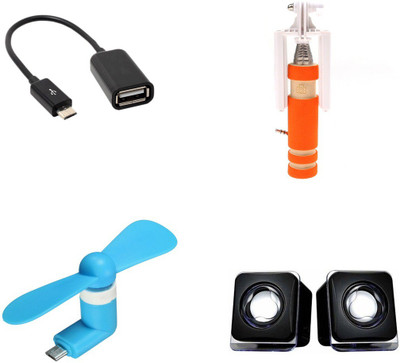 MINIFOX Mini Fan, Selfie, Otg Cable, Aux Speaker Combo Set