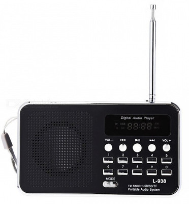 CRETO latest fm radio l938 black support fm radio usb pendrive, memory card, aux FM Radio(Black)