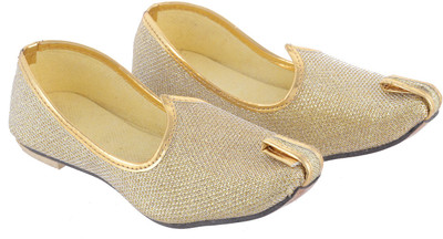 Little Palz Boys & Girls Slip on Mojaris(Gold