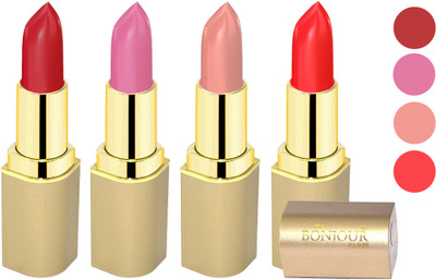 Bonjour Paris Soft Creame Matte Lipstick(Cherry-New Pink-Light Nude-Sweet Red, 16.8 g)
Bonjour Paris Soft Creame Matte Lipstick(Cherry-New Pink-Light Nude-Sweet Red, 16.8 g)