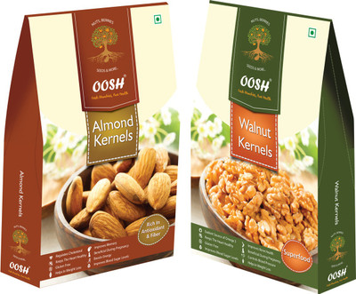 Oosh California Almond Kernel 250g & Premium Walnut Kernel Halves 200g | Premium Dry Fruits Almonds, Walnuts(450 g, Box)
Oosh California Almond Kernel 250g & Premium Walnut Kernel Halves 200g | Premium Dry Fruits Almonds, Walnuts(450 g, Box)