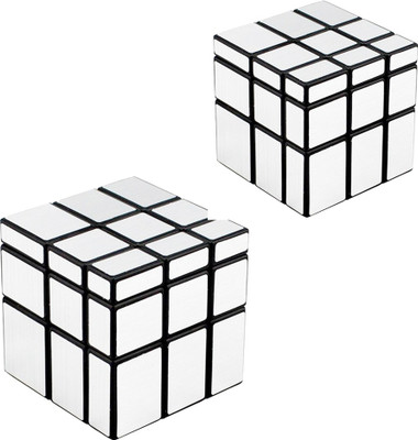 Chappie Moustache Mirror Rubix Cube Silver(2 Pieces)