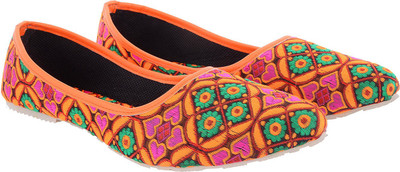 AirSoon Women Jaipuri Print Bellies For Women(Orange