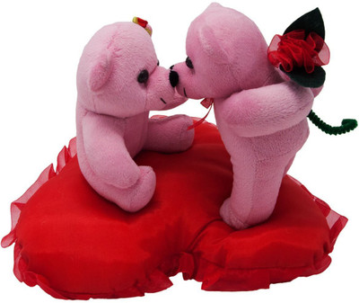 PI World Valentine Kissing Couple Pink On Heart - 20 cm - 20 cm(Green)