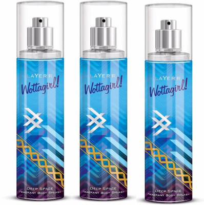 Layerr Wottagirl Deep Space Perfume Body Spray Pack of 3 Combo (135ML each) Perfume Body Spray - For Women(405 ml, Pack of 3)
Layerr Wottagirl Deep Space Perfume Body Spray Pack of 3 Combo (135ML each) Perfume Body Spray - For Women(405 ml, Pack of 3)