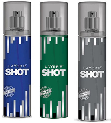 Layerr Shot Deep Desire, Royal Jade and Power Play Perfume Body Spray Pack of 3 Combo (135ML each) Perfume Body Spray - For Men(405 ml, Pack of 3)
Layerr Shot Deep Desire, Royal Jade and Power Play Perfume Body Spray Pack of 3 Combo (135ML each) Perfume Body Spray - For Men(405 ml, Pack of 3)